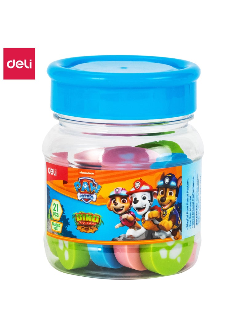 Deli EH307 Eraser 蠁25脳7mm PAW Patrol Tube 鈥?ideal for school & drawing, 21pcs/box - Image 1