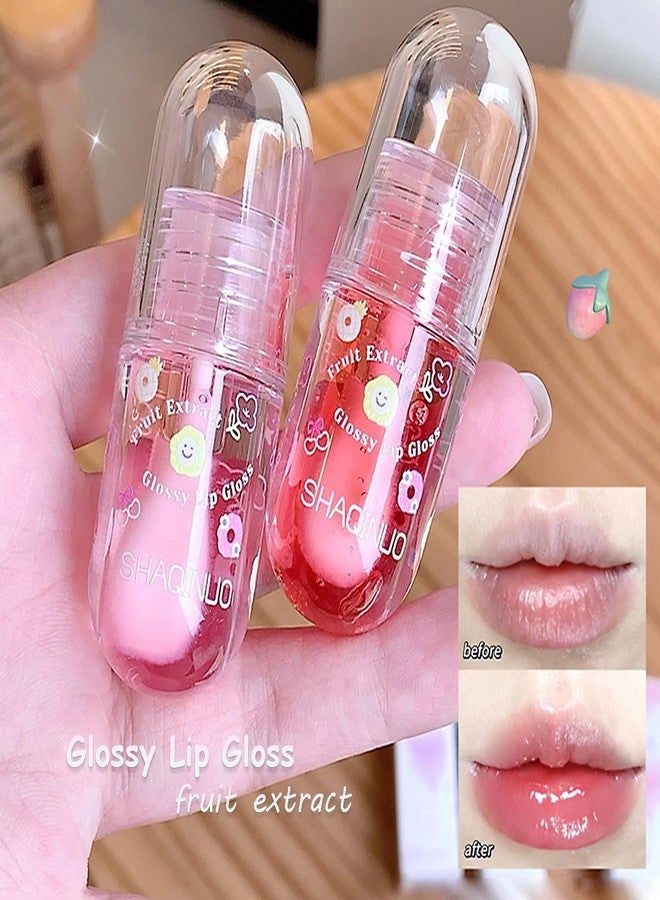 DENESTUP 4 Pcs Lip Gloss Oil Set, Fruit Flavored Lip Gloss Set Cute Lip Jelly Hydrating Lip Make-Up for Kids and Teens, Kid Friendly, Party Gift, Non-toxic - Image 2