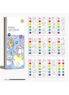 MiDeer Pocket Watercolor Painting Book with Brushes,Pocket Watercolor Drawing Book,Watercolor Paint Bookmark  - Image 1