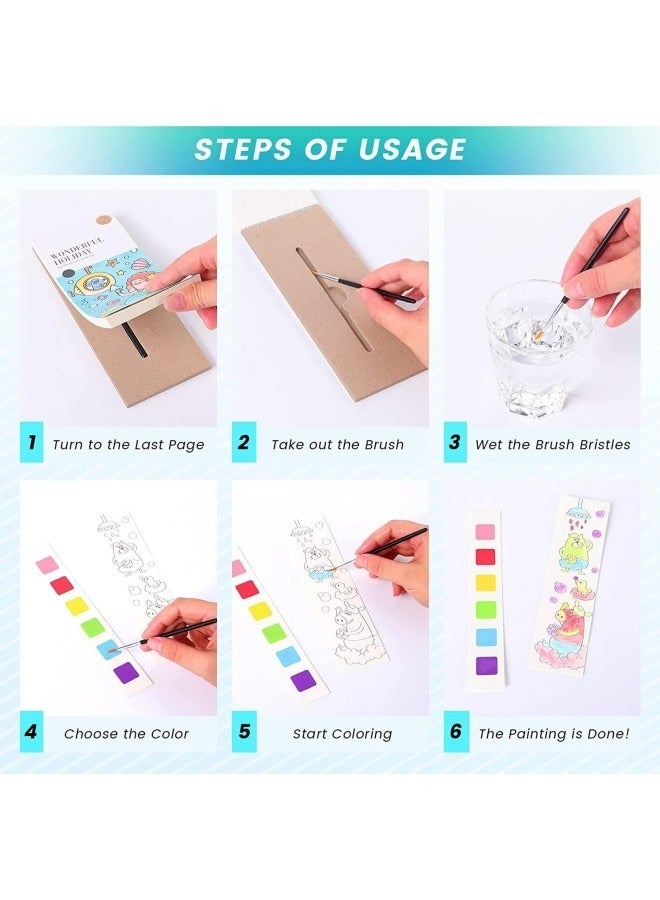 MiDeer كتاب رسم مائي جيب مع فرشاة، كتاب رسم مائي جيب، علامة مائية للطلاء - Image 4