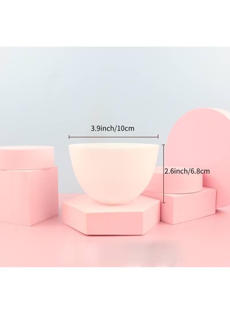 10 قطع من ملاعق التجميل البلاستيكية مع وعاء من السيليكون، ملعقة قناع هلامي للعناية بالبشرة، ملاعق للاستخدام مرة واحدة للعناية بالوجه، أداة وضع قناع الوجه، مغرفة مكياج لأدوات الوجه (أبيض) - Image 3