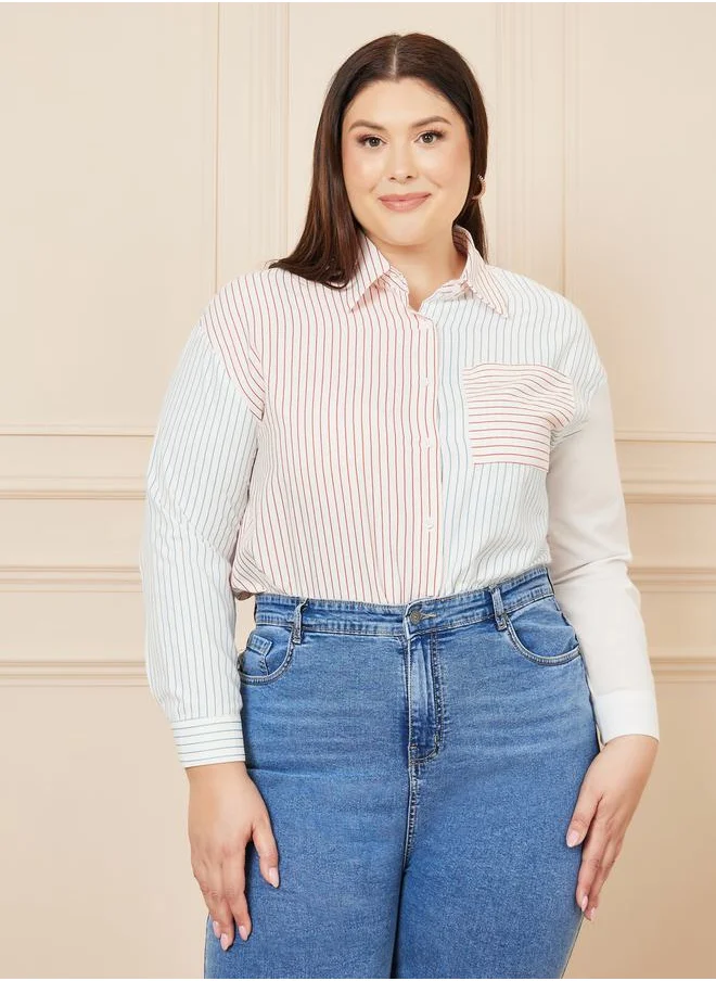 Styli Striped Drop Shoulder Regular Fit Shirt