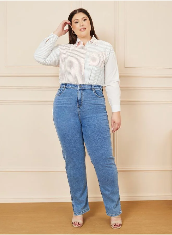 Styli Striped Drop Shoulder Regular Fit Shirt