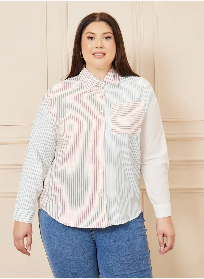 Styli Striped Drop Shoulder Regular Fit Shirt
