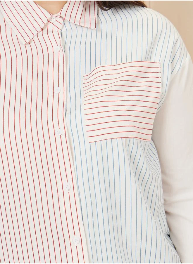 Styli Striped Drop Shoulder Regular Fit Shirt
