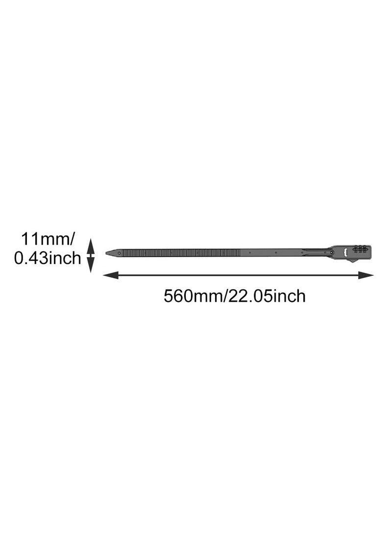 SYOSI - 2Pcs Zip Tie Bike Lock Lightweight Combination Bicycle Lock Small Cable Lock 3 Digit Security Tie Outdoor Equipment Cable Lock for Bikes Refrigerators Helmets Luggage Skis Black - Image 1