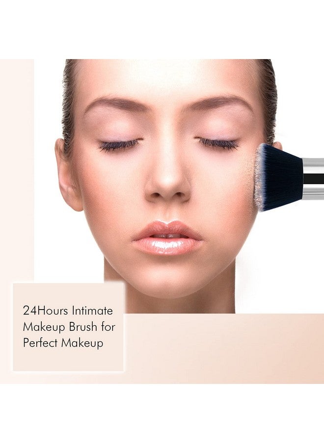 Daubigny Makeup Brush Daubigny Flat Top Foundation Brush For Liquid Makeup Premium And Professional Make Up Foundation Brush Perfect For Mineral Foundation Highlight Flawless Powder Buffing Blending (Black) - Image 4