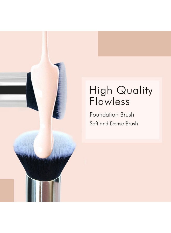 Daubigny Makeup Brush Daubigny Flat Top Foundation Brush For Liquid Makeup Premium And Professional Make Up Foundation Brush Perfect For Mineral Foundation Highlight Flawless Powder Buffing Blending (Black) - Image 3