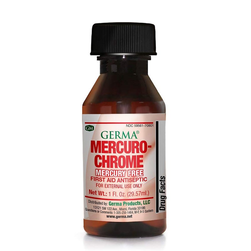Germa Mercuro-chrome Mercury Free First Aid Antiseptic Liquid 1 oz - Image 1
