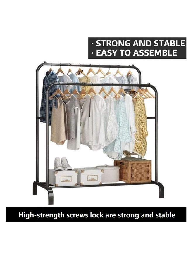 keke Double Pole Stainless Steel Cloth Hanging Coat Stand and Shoe Rack  - Image 4