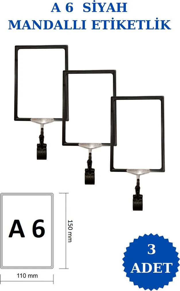İstanbul Manken Istanbul Model 3 Pieces A6 Latch Shelf Label Basket Label Framed Label Holder Donkey Hanger