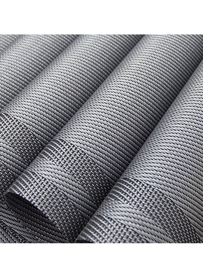 Arabest Set of 8 Placemats, Non-Slip Crossweave Woven Vinyl Insulation Placemat Washable Table Mats 45x30cm (Grey)  - Image 3