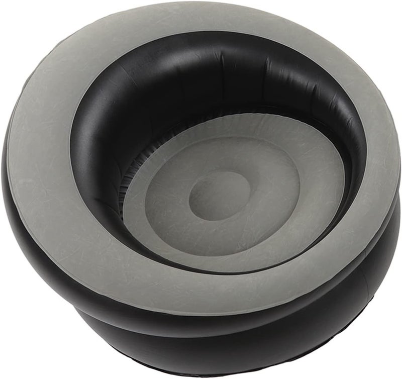 Premium Flocking Inflatable Couch, Inflatable Sofa Chair with Ergonomic Design, Compact Air Lounge for Living Room Bedroom Balcony Travel Camping Beach (Grey) - Image 3