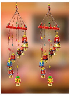 Generic JH Gallery Handcrafted Rajasthani Door & Wall Hanging Home Decor | Balcony Decor Hanging | Home Furnishing | Diwali Gift | Corporate Gift | Home Decor Items (Pack of 2, Multi-Colour)  - Image 1