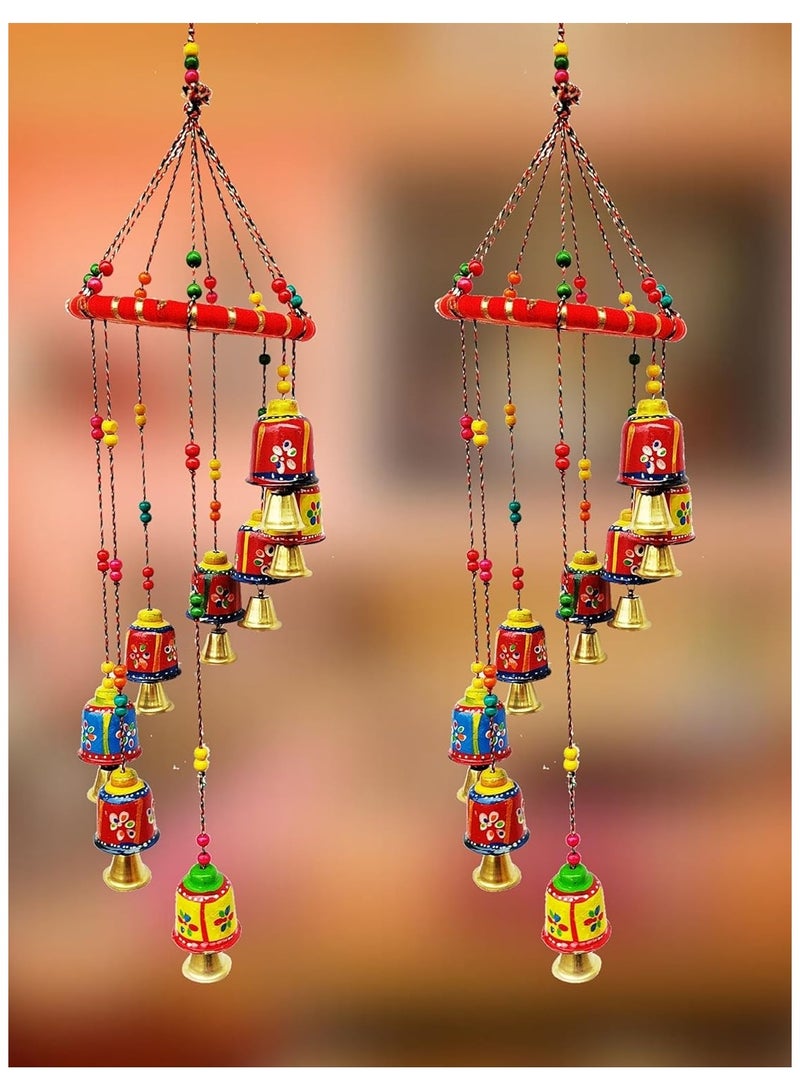 Generic JH Gallery Handcrafted Rajasthani Door & Wall Hanging Home Decor | Balcony Decor Hanging | Home Furnishing | Diwali Gift | Corporate Gift | Home Decor Items (Pack of 2, Multi-Colour)  - Image 1