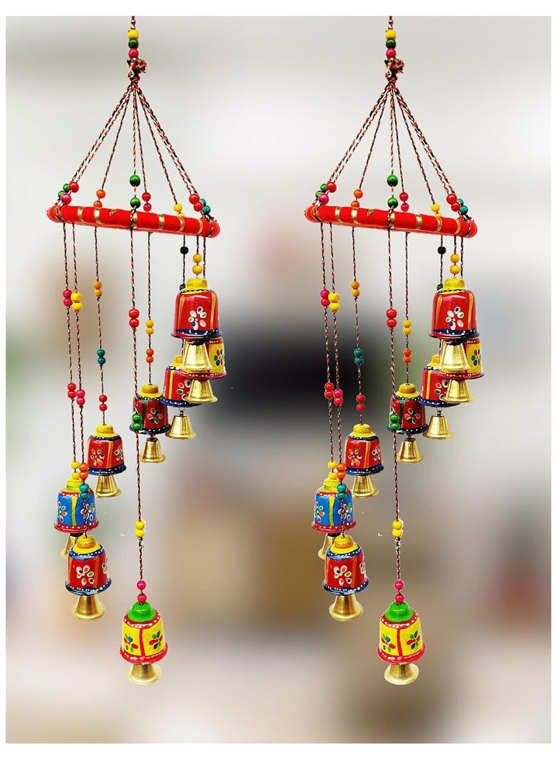 Generic JH Gallery Handcrafted Rajasthani Door & Wall Hanging Home Decor | Balcony Decor Hanging | Home Furnishing | Diwali Gift | Corporate Gift | Home Decor Items (Pack of 2, Multi-Colour)  - Image 2