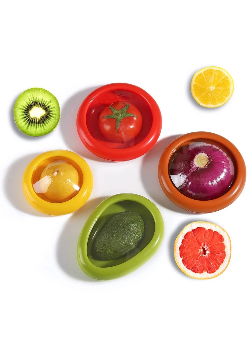 KASTWAVE 4 Pcs Reusable Saver Holder Storage Containers for Tomato Onion Lemon Keeper Refrigerator Vegetable Fruit Crisper - Image 1