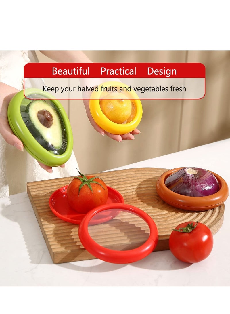 KASTWAVE 4 Pcs Reusable Saver Holder Storage Containers for Tomato Onion Lemon Keeper Refrigerator Vegetable Fruit Crisper - Image 2