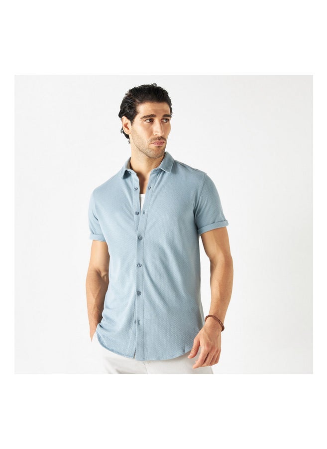 Iconic Regular Fit Textured Shirt  - Image 1