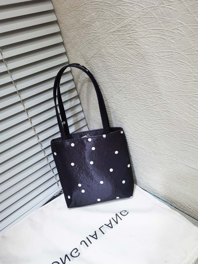 Women'S Bag Niche Retro Satin Polka Dot Small Square Bag Handbag Women'S Shoulder Bag Underarm Bag Crossbody Bag - Image 1
