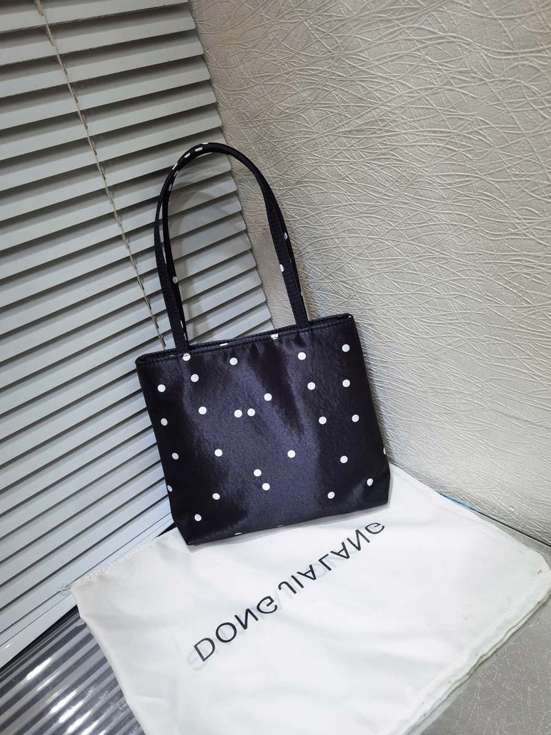 Women'S Bag Niche Retro Satin Polka Dot Small Square Bag Handbag Women'S Shoulder Bag Underarm Bag Crossbody Bag - Image 4