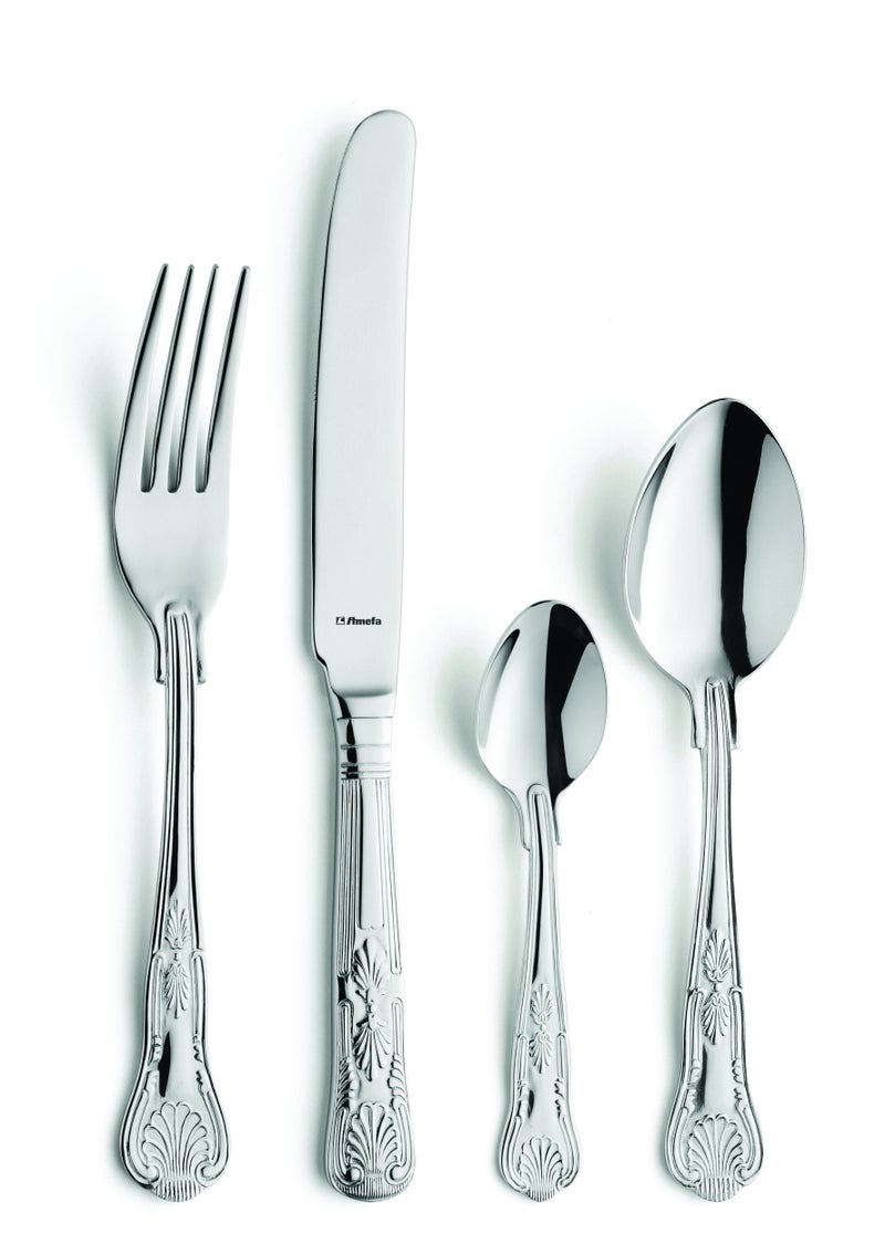 Amefa Vintage Kings 16 Piece 4 Person Cutlery Set  Gift Boxed Silver