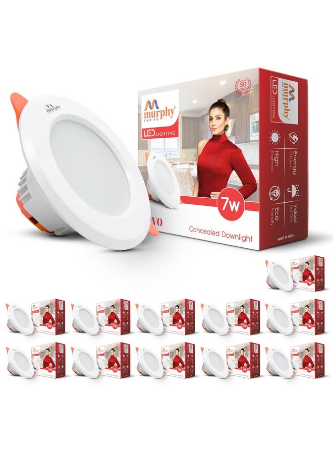 Murphy Vivo 7W LED Down Light, Nautral White Light, Round, Pack of 12, Recessed Ceiling LED Light, Suited for 3 inch Junction Box (2 Years Warranty) - Image 1