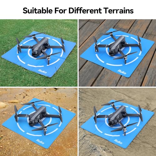 Ruko H002 Drone Landing Pad Weighted, 16.85 inch Small Size Waterproof Double Sided, Fast-Foldable Portable Helipad for U11MINI 4K/F11PRO 2/F11GIM2/F11MINI, Bright Color, Drone Accessories (with Carrying Bag) - Image 2