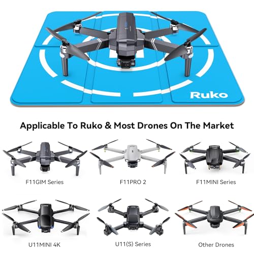 Ruko H002 Drone Landing Pad Weighted, 16.85 inch Small Size Waterproof Double Sided, Fast-Foldable Portable Helipad for U11MINI 4K/F11PRO 2/F11GIM2/F11MINI, Bright Color, Drone Accessories (with Carrying Bag) - Image 4