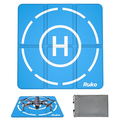 Ruko H002 Drone Landing Pad Weighted, 16.85 inch Small Size Waterproof Double Sided, Fast-Foldable Portable Helipad for U11MINI 4K/F11PRO 2/F11GIM2/F11MINI, Bright Color, Drone Accessories (with Carrying Bag) - Image 1