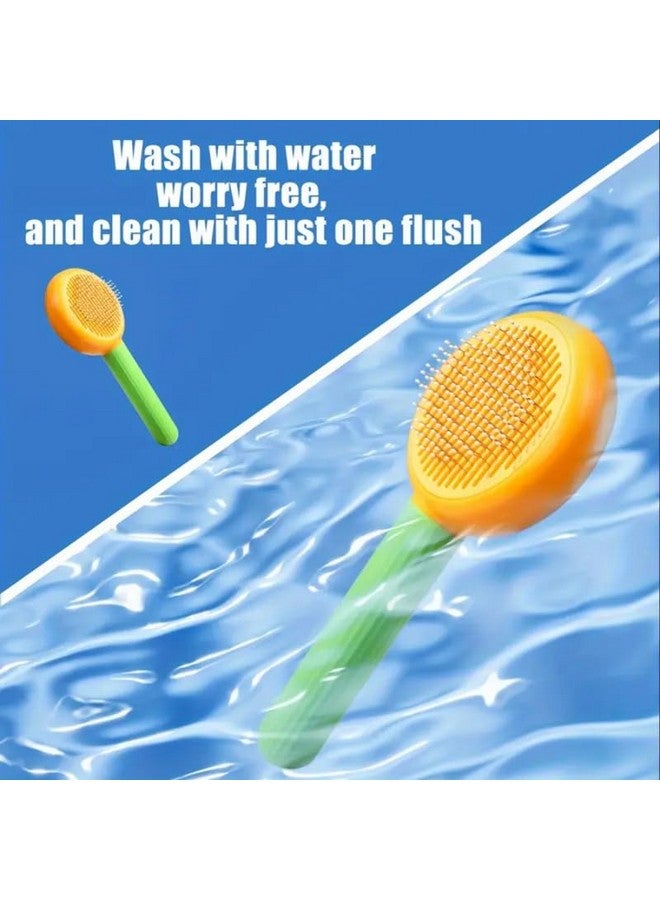 بت فرشاة القطط، فرشاة الكلاب من Baytion، فرشاة العناية بالقطط للشعر القصير والطويل والقطط الصغيرة والجراء، أمشاط تدليك ذاتية التنظيف لإزالة الطبقة السفلية السائبة والحصائر، - Image 5