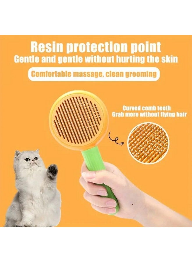 بت فرشاة القطط، فرشاة الكلاب من Baytion، فرشاة العناية بالقطط للشعر القصير والطويل والقطط الصغيرة والجراء، أمشاط تدليك ذاتية التنظيف لإزالة الطبقة السفلية السائبة والحصائر، - Image 3