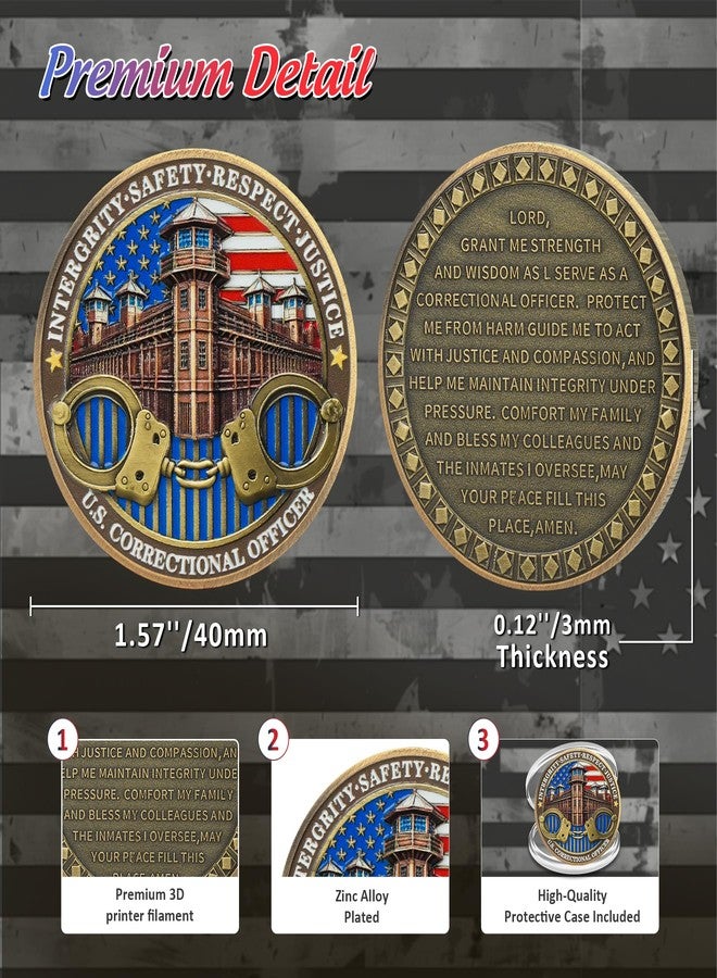 IELCJJ Original Thin Silver Line Challenge Coin - Correctional Officer Prison Police Thin Gray Line Token Medallions - Thank You Law Enforcement Corrections Officer Gifts - Honor US Correctional Officers - Image 3