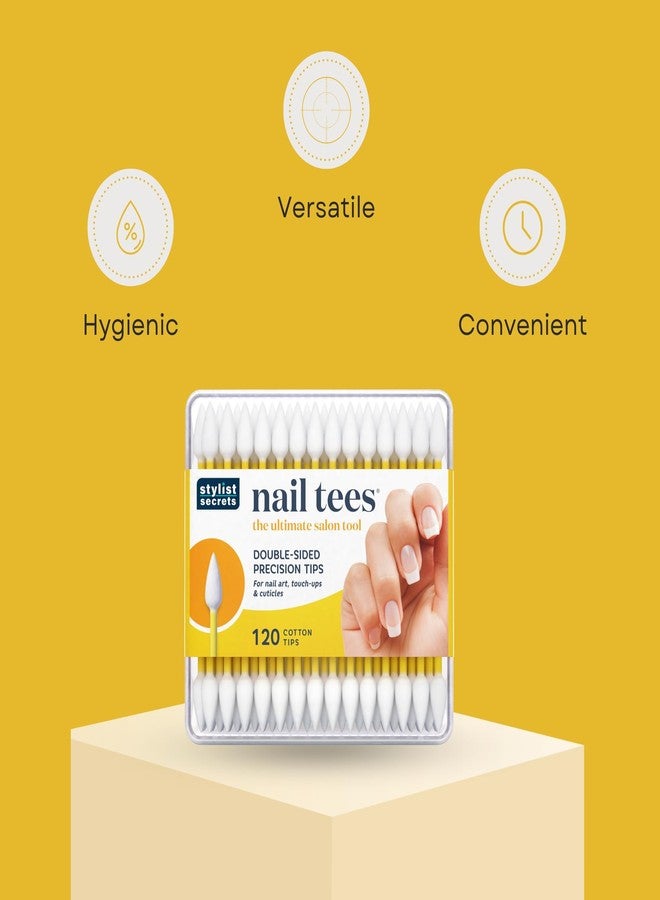 Fran Wilson NAIL TEES COTTON TIPS 120 Count (3 PACK) - The Ultimate Nail Tool, Multi-Purpose Double-sided Swabs with Pointed Ends for Precise Touch-ups and the Perfect At-Home Manicure & Pedicure - Image 3