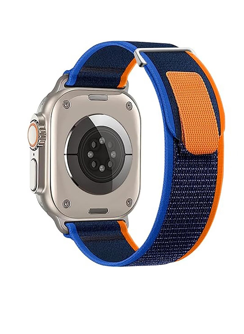 Generic - Strap Compatible with Apple Watch Band Series Ultra 8 7 6 5 4 3 2 1 SE 38mm 40mm 41mm  Women Men Sport Loop Band, Nylon Alpine Loop Replacement for iWatch Bands(blue /orange - Image 1