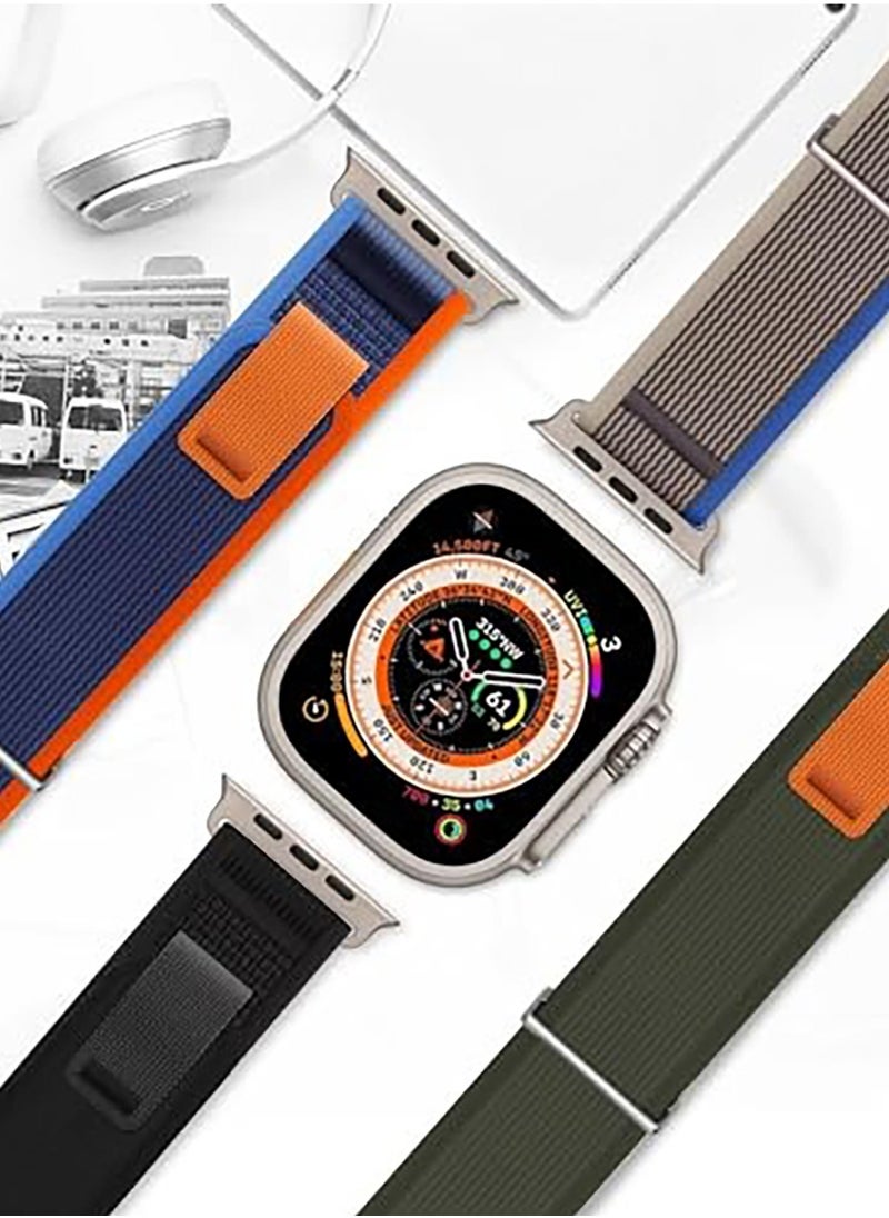 Generic - Strap Compatible with Apple Watch Band Series Ultra 8 7 6 5 4 3 2 1 SE 38mm 40mm 41mm  Women Men Sport Loop Band, Nylon Alpine Loop Replacement for iWatch Bands(blue /orange - Image 1
