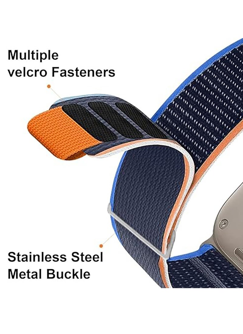 Generic - Strap Compatible with Apple Watch Band Series Ultra 8 7 6 5 4 3 2 1 SE 38mm 40mm 41mm  Women Men Sport Loop Band, Nylon Alpine Loop Replacement for iWatch Bands(blue /orange - Image 1