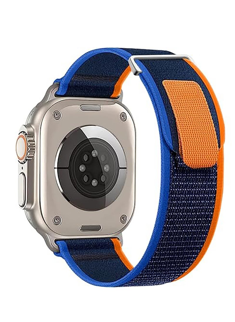 Generic - Strap Compatible with Apple Watch Band Series Ultra 8 7 6 5 4 3 2 1 SE 38mm 40mm 41mm  Women Men Sport Loop Band, Nylon Alpine Loop Replacement for iWatch Bands(blue /orange - Image 1