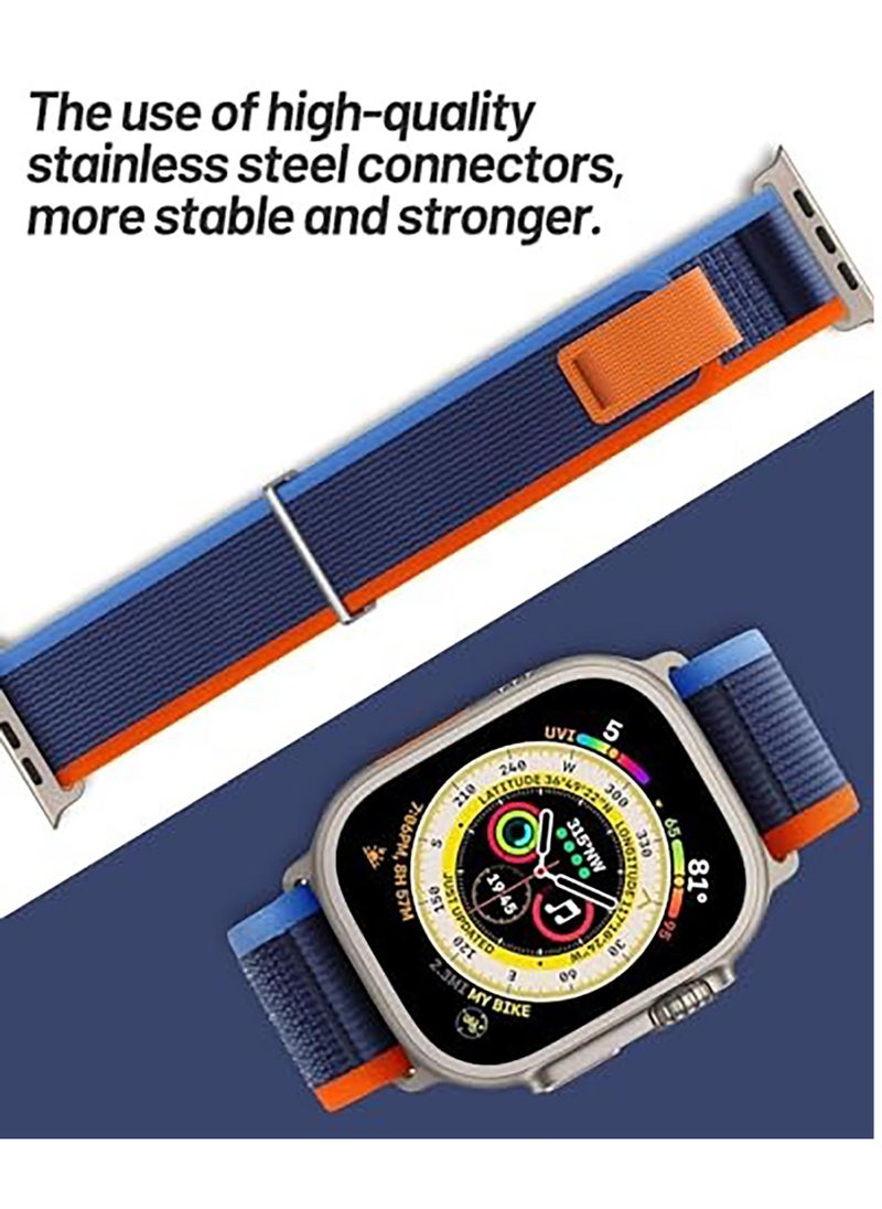 Generic - Strap Compatible with Apple Watch Band Series Ultra 8 7 6 5 4 3 2 1 SE 38mm 40mm 41mm  Women Men Sport Loop Band, Nylon Alpine Loop Replacement for iWatch Bands(blue /orange - Image 1