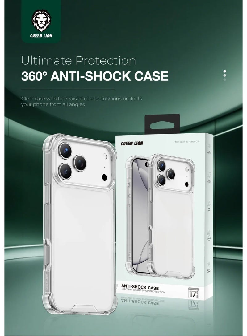 GREEN LION iPhone 17 Pro Max Anti-Shock Case / Hybrid Protection / Drop & Scratch Proof / HD Clarity / Air Cushion Technology / Precise Cutouts - Clear - Image 4