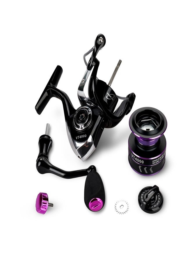 Rikimaru VT Spinning Reels, Carbon Fiber 30LBs Max Drag, 9+1 Shielded BB, Saltwater Freshwater Spinning Fishing Reel, 5.1:1/6.2:1, 2000, 3000, 4000, 5000，6000, 7000 Series (VT-5000) - Image 4