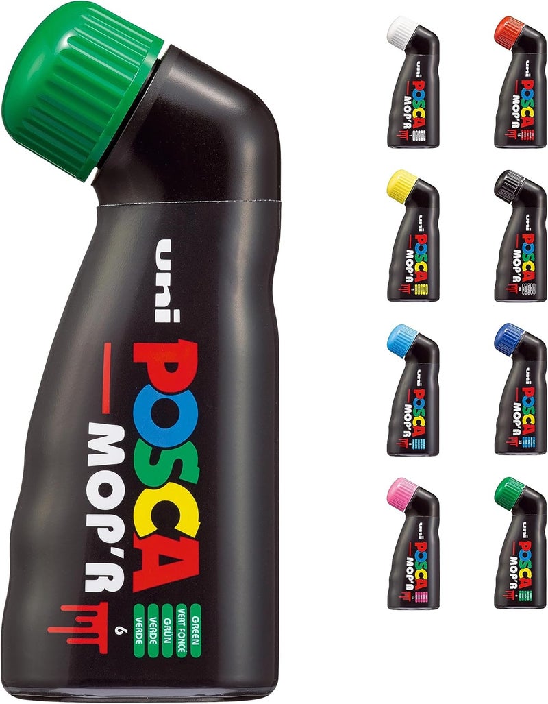 POSCA بوسكا - قلم يوني ميتسوبيشي - قلم ماب'ر - طرف دائري XXL 3-19 مم - شكل مريح، جسم شبه صلب - قلم طلاء مائي - أي حامل - أخضر - Image 1