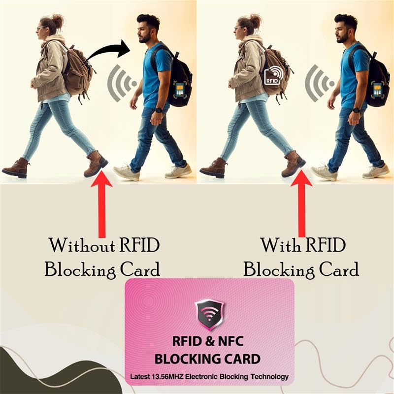 SaiTech IT 2 PK RFID Blocking Cards Protect Your Entire Wallet, Purse, and Cards from NFC Contactless Theft Wallet for Men & Women - Pink - Image 3