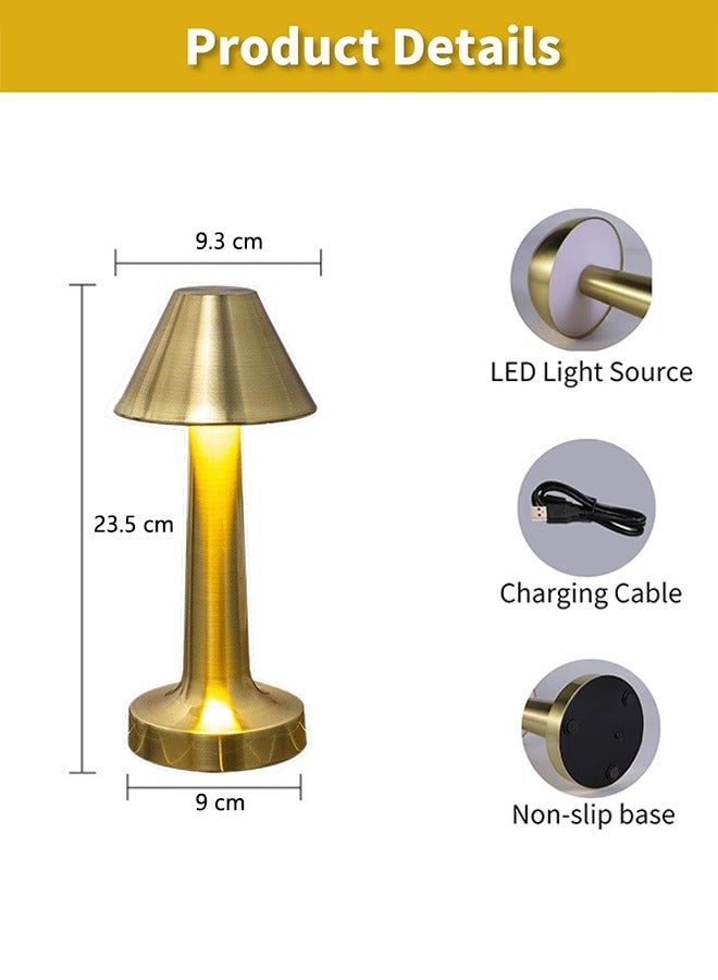 lohpbat Retro Table Lamp, Gold - Image 2