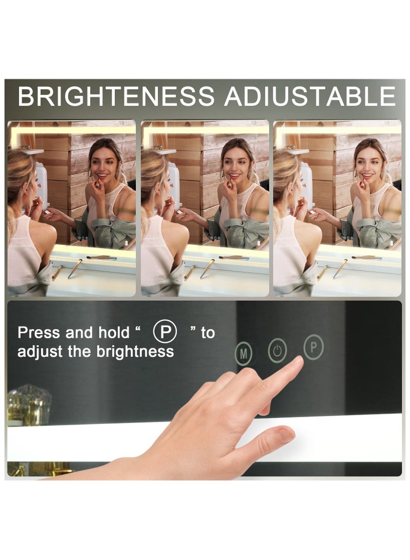 LED Lighted Vanity Mirror Dimmable Touch Sensor 62x50cm White - Image 4