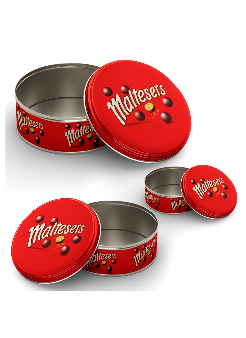 Set of Metal Cake Chocolate Biscuit Food Storage Box Round Boxes Different Sizes Easy to Carry and Store Stackable Biscuit Food Storage Boxes (Maltesers) - pzsku/Z5CBE15C7BF3D754B7667Z/45/_/1709654916/45ae302a-89d2-425f-be0d-9a5972a60a5a