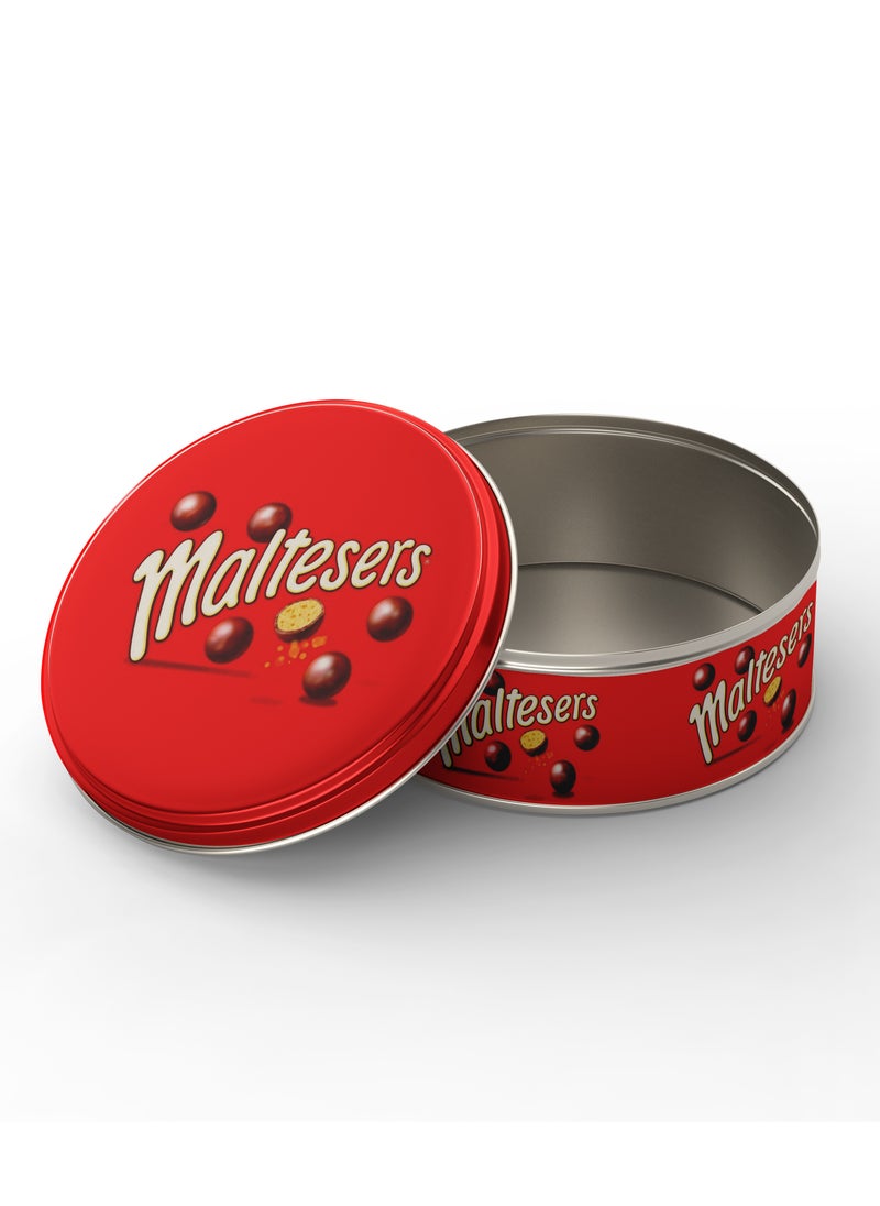 Plan A - Set of Metal Cake Chocolate Biscuit Food Storage Box Round Boxes Different Sizes Easy to Carry and Store Stackable Biscuit Food Storage Boxes (Maltesers) - Image 1