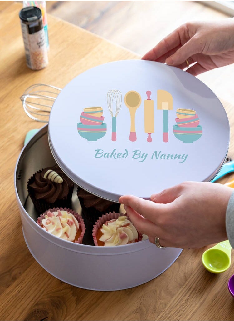 Plan A - Set of Metal Cake Chocolate Biscuit Food Storage Box Round Boxes Different Sizes Easy to Carry and Store Stackable Biscuit Food Storage Boxes (Maltesers) - Image 1