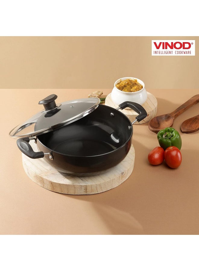 Vinod Hard Anodized Deep Kadai with Glass Lid- 20 cm, 2.1 Ltr Non - Induction - Image 5