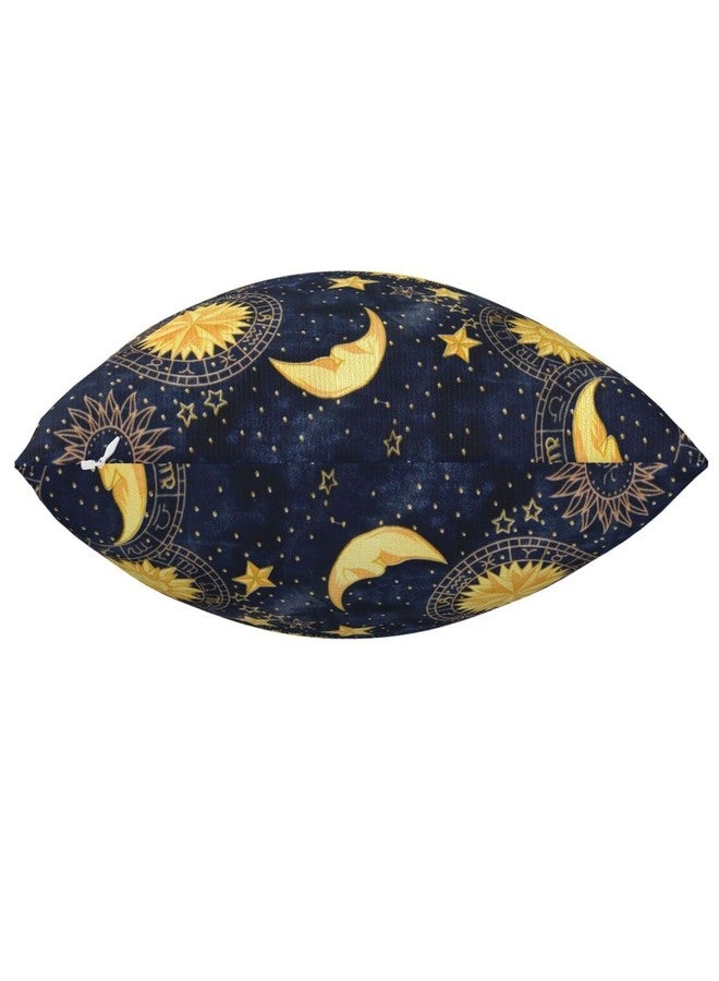 VARUN Golden Stars Moon Sun Face Throw Pillow Covers Fantasy Universe Pattern Vintage Starry Sky Design Square Pillowcases for Home Decor Sofa Car Bedroom Pillow case 18x18inch - Image 4